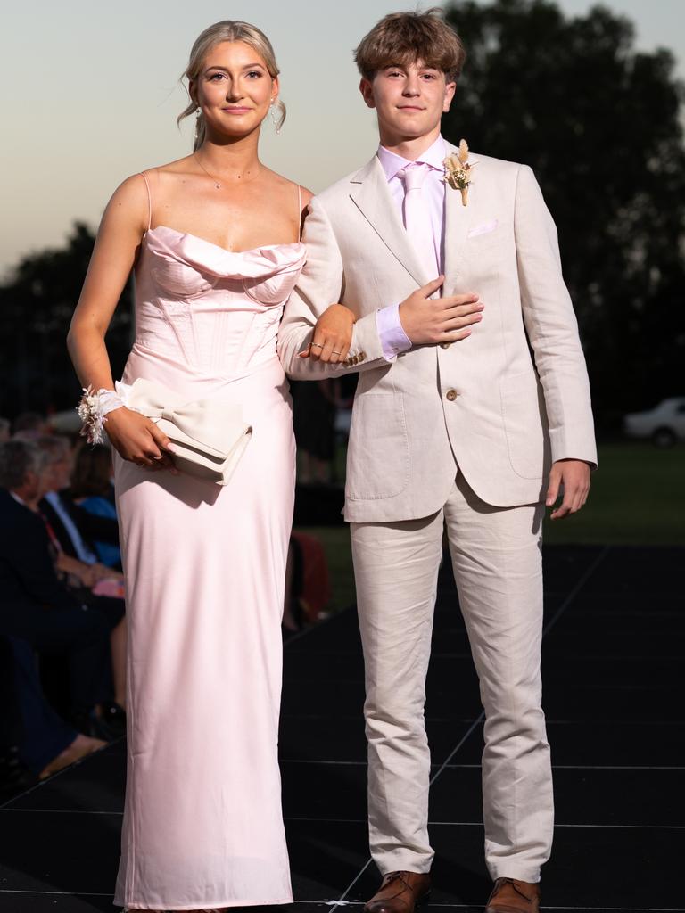 Tana Cousens and Braith Tzoutzias at the 2024 Rockhampton Grammar School formal.