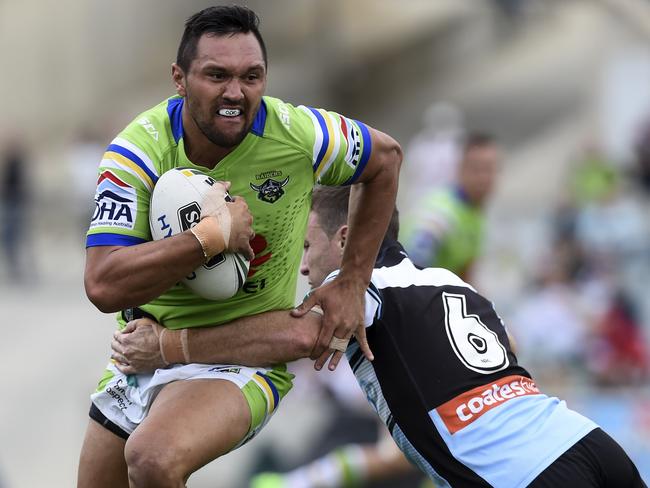 Jordan Rapana against the Sharks