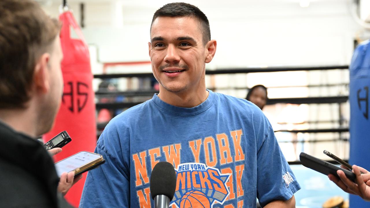 Tim Tszyu chats with Australian media in Los Angeles. Picture: Supplied