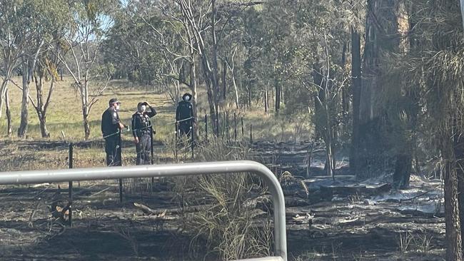 The scene of an aircraft crash southwest of Warwick at Palgrave. Emergency services rushed to the scene shortly after 12pm on October 20. Picture: Michael Hudson