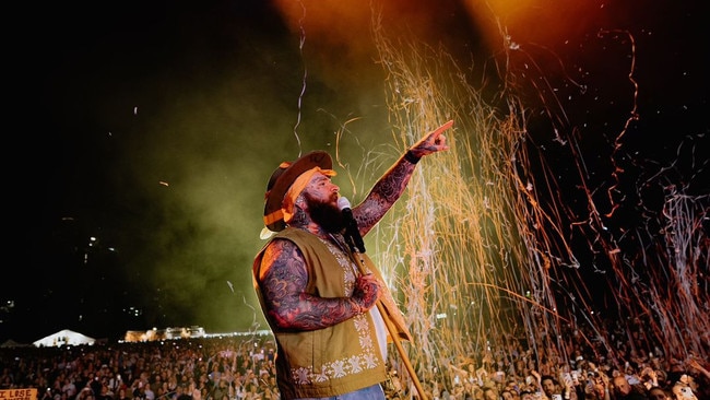 Teddy Swims performed at Brisbane's Riverstage on Tuesday in front of over 9000 fans. Photo: Bryce Hall.