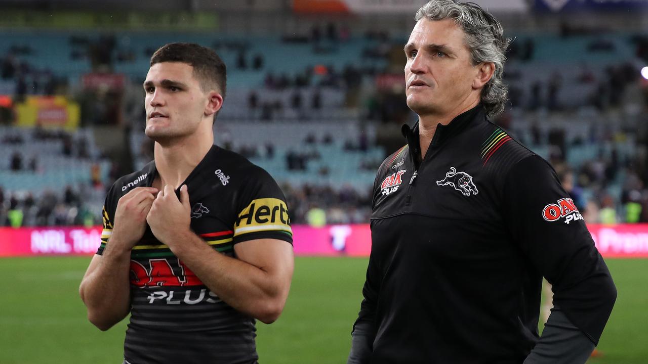 Nathan Cleary (left) has father Ivan staying with him due to flooding