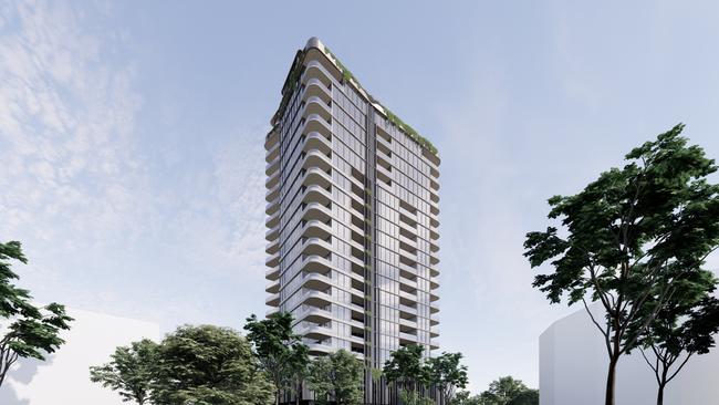 Artist impression of Aniko Group's new tower proposed for Chevron Island.