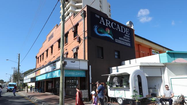 Outside the arcade. Picture: Glenn Hampson.