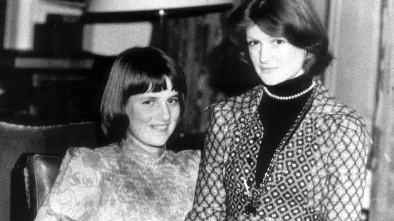 A teenage Lady Diana Spencer with older sister Sarah.