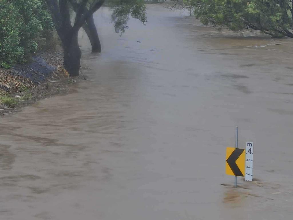 Multiple roads linking the Lockyer Valley Regions including Laidley and Gatton were cut off, with floodwaters as high as 3.2m. Picture: Lockyer Valley Regional Council