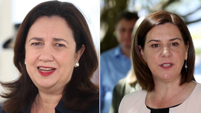 Queensland Premier Annastacia Palaszczuk, left, and Opposition Leader Deb Frecklington.