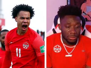 Alphonso Davies couldn't hide his emotions as Canada qualified for their first World Cup in 36 years. Picture: Supplied