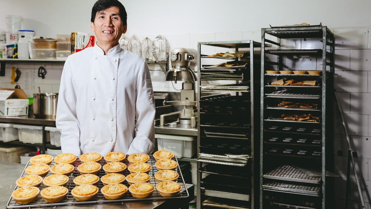 Owner Ryan Khun with some of his pies at Country Cob Bakery. Picture: Chloe Smith