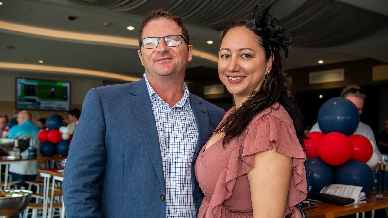 Anita Toll and James Dunleavy at the 2024 Darwin Guineas kicking off the Darwin Cup Carnival. Picture: Pema Tamang Pakhrin