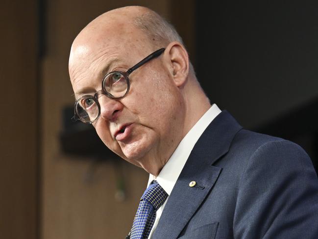 CANBERRA, AUSTRALIA - NewsWire Photos - November 27, 2024: Kim Williams AM, Chair of the Australian Broadcasting Corporation addresses the National Press Club of Australia in Canberra. Picture: NewsWire / Martin Ollman