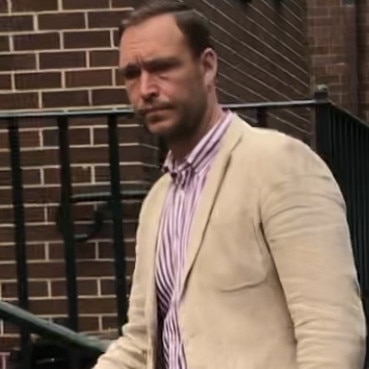 Chef Kasper Christensen, 45, of Frenchs Forest, outside Manly Local Court on Tuesday where he is facing allegations of domestic violence.