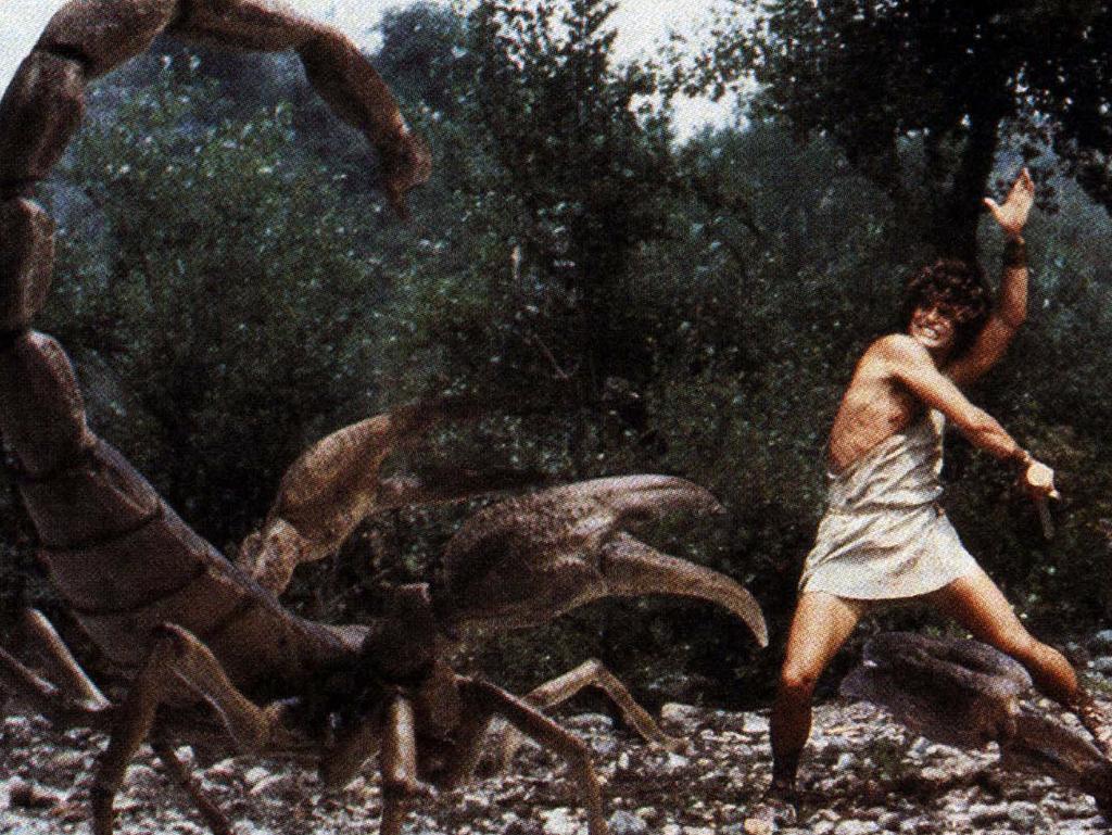 Harry Hamlin is the young Jason battling with special effects creatures created by Ray/Harryhausen in Jason and the Argonauts. movies film scene