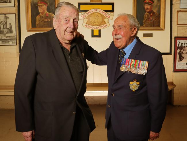 26/10/2018: Keith Clarkson, 96 (left) & Bob Semple, 98 (right) are surviving members of the 'Rats of Tobruk', pictured at Tobruk House in Melbourne.  Stuart McEvoy/The Australian.