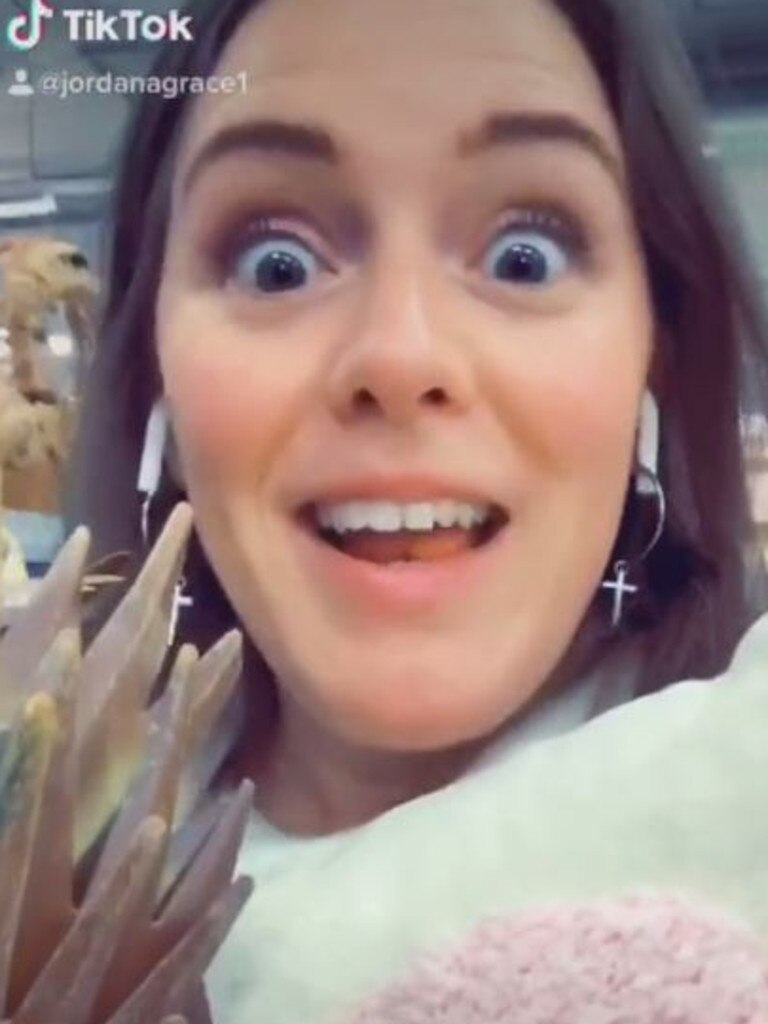 She created a TikTok showing her addicted to Kmart. Picture: TikTok / jordanagrace1