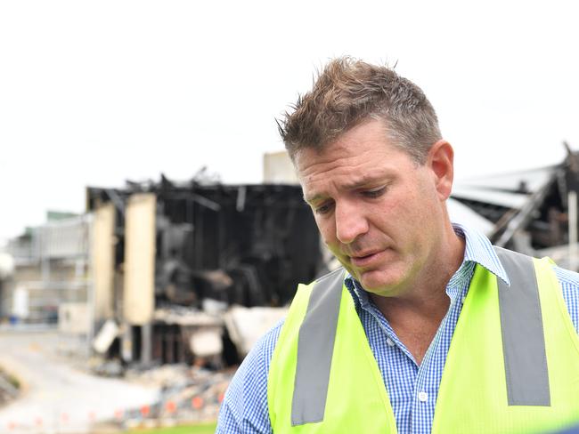 Thomas Foods International site press conference CEO Darren Thomas photographed in Murray Bridge, Adelaide on Friday the 6th of April 2018. Information about the rebuild and an update of the site, after a fire destroyed bulidings in early January. (AAP/ Keryn Stevens)