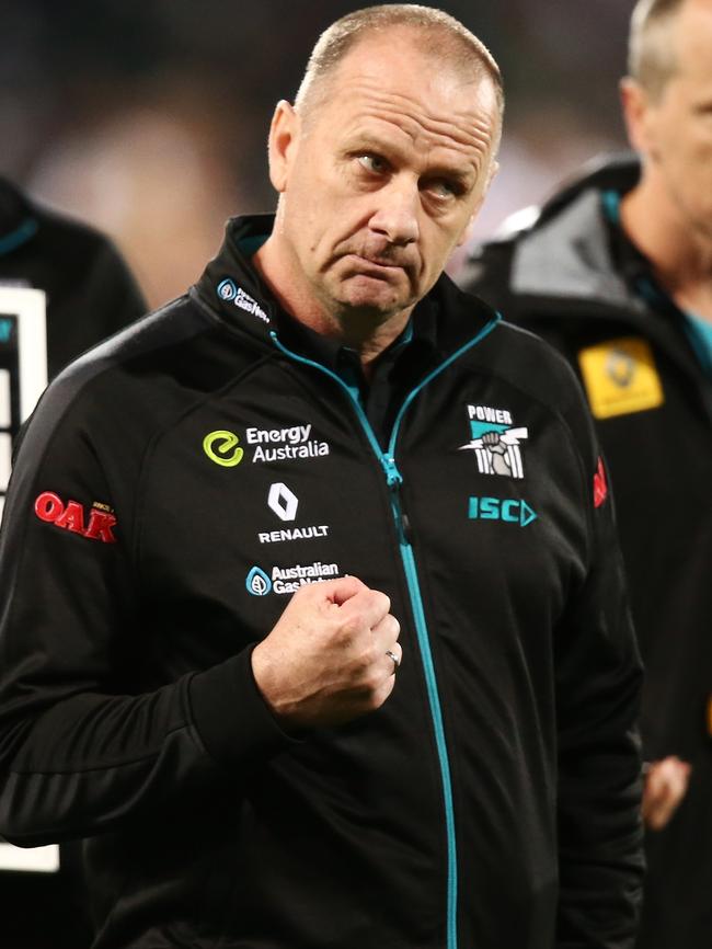 Ken Hinkley is under pressure to guide Port Adelaide back to finals.