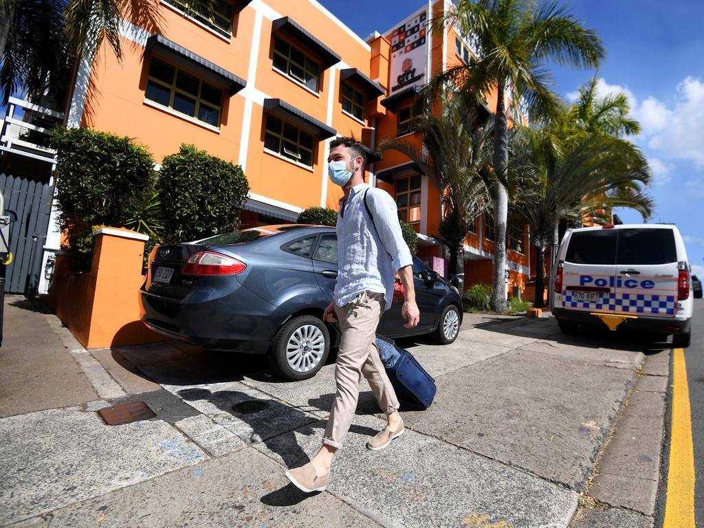 A man who was staying at the City Backpackers on Roma St tested positive to Covid-19 on Wednesday, almost four weeks after he acquired the virus. Picture: NCA NewsWire/Dan Peled