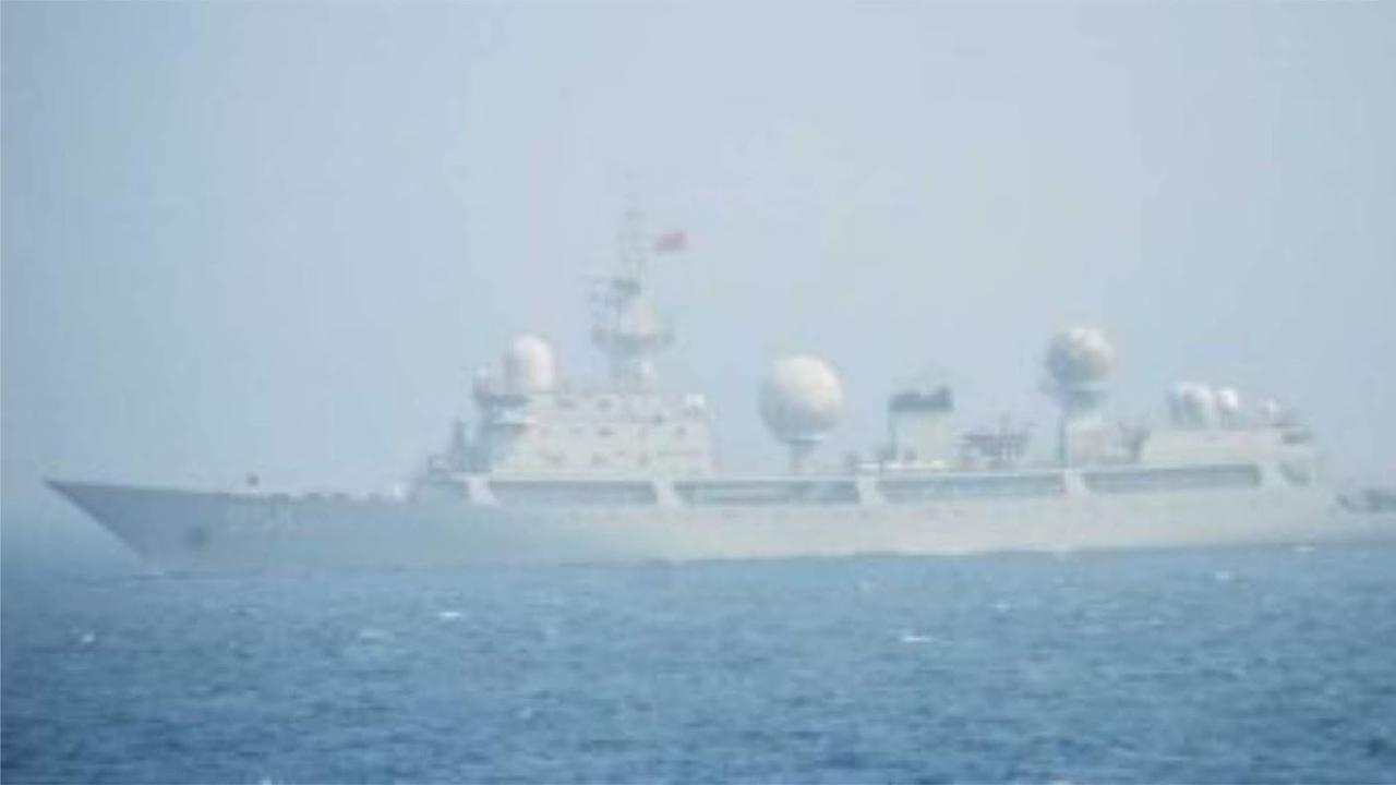 A Chinese People’s Liberation Army Navy (PLAN) Type 815 Dongdiao-class surveillance vessel. Picture: Japan Mod