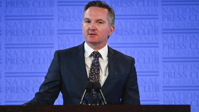 Labor’s Treasury spokesman Chris Bowen at the National Press Club in Canberra. Picture: AAP 