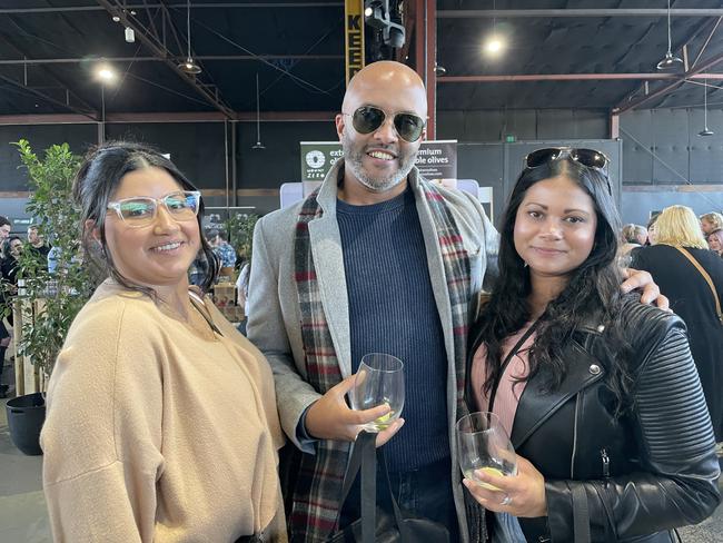 Jiolia Lidonni, Joston Murray and Carolyn Copes at the 2023 Mould Cheese Festival in Melbourne. Picture: Himangi Singh.