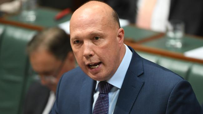 Home Affairs Minister Peter Dutton during Question Time. Picture: Getty Images