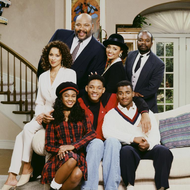 Ribiero (bottom right) with the cast of Fresh Prince. Picture: Getty Images