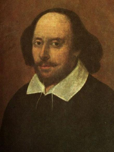 A dour portrait purportedly of William Shakespeare.