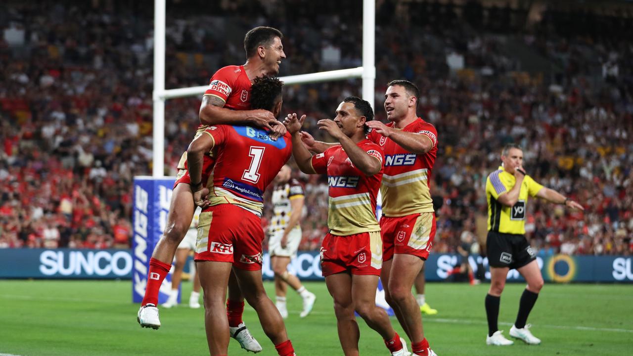 Brisbane Broncos and the Dolphins at Suncorp Stadium, on August 31, 2024, in Brisbane, Australia. (Photo by Mackenzie Sweetnam/Getty Images)