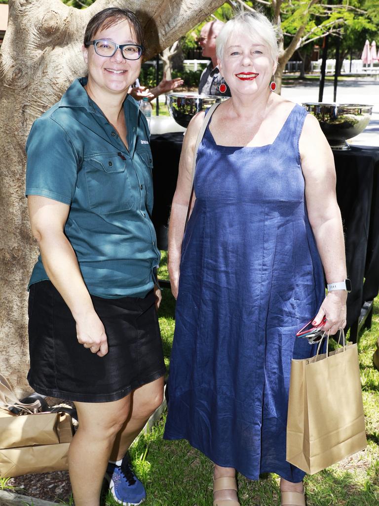 Emma Crameri and Kerry Heaney at the Droughtmaster Australia beef launch at Brisbane Racing Club. Socials: Damien Anthony Rossi | Picture: Claudia Baxter Photography