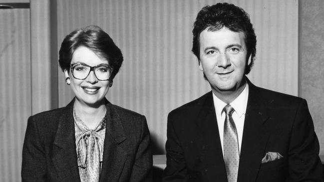 Channel 7 newsreaders Jane Doyle and Graeme Goodings in 1990.