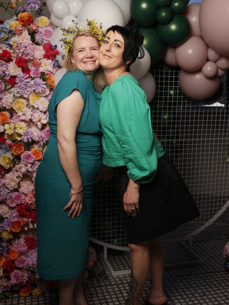 Christine Ashby and Anita Finegan. Melbourne Cup event at Franklin Wharf as a fundraiser for charity Variety. Picture: Nikki Davis-Jones