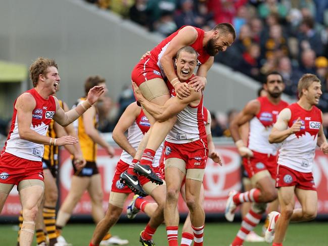 Plenty of heroes from Sydney’s 2012 premiership made the team of the century. Picture: Hamish Blair