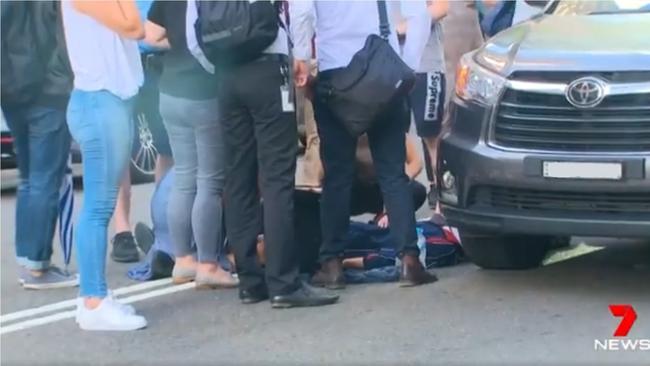 A teenager was injured in a crash in the Chatswood CBD on Tuesday. Photo: Seven News.