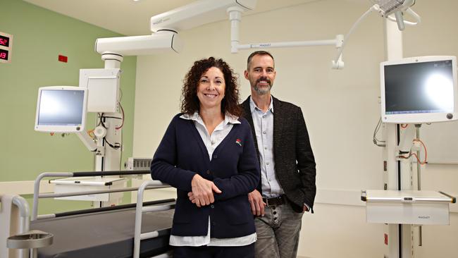 ED nurse Jo Watts and Ed doctor Andy Ratchford at new ED department of Northern beaches Hospital. Picture: Adam Yip.