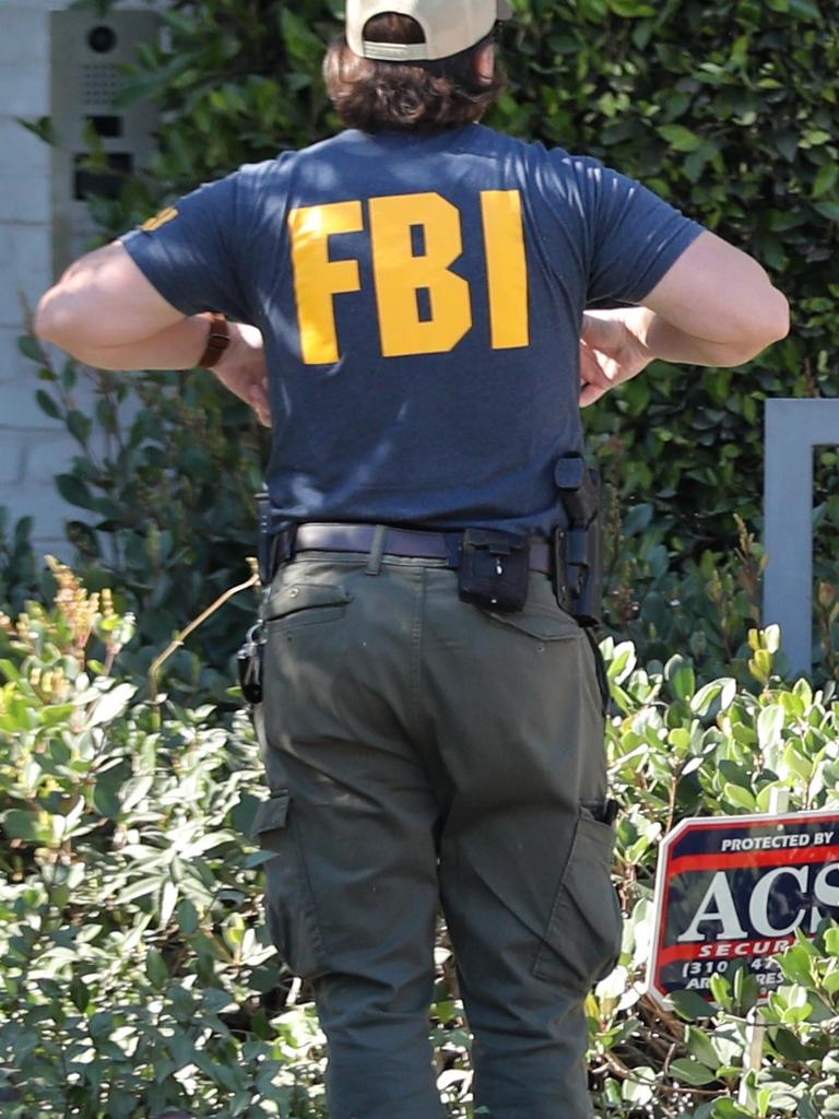 The FBI and Los Angeles County Sheriff were seen visiting Ben Affleck's Brentwood mansion. Picture: Backgrid.