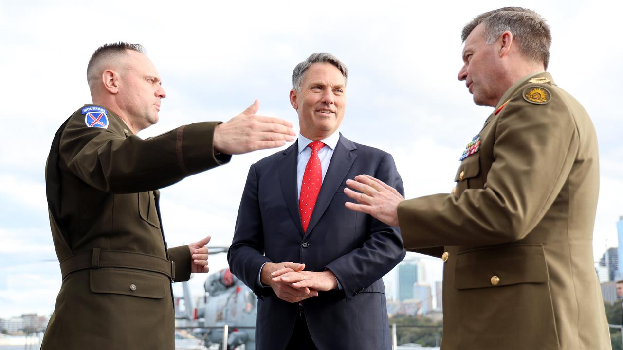 Mr Marles (centre) says more than 30,000 personnel are participating. Picture: NCA NewsWire / Damian Shaw