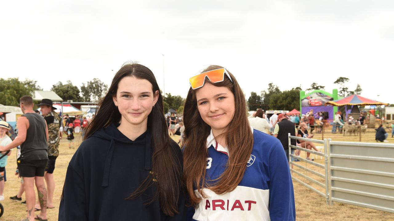 Sophie Nisbet and Jessie Kosoartov at the Bellarine Agriculture Show. Picture: David Smith