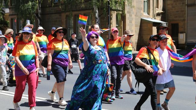 TasPride pride march Hobart 2025. Picture: Elise Kaine