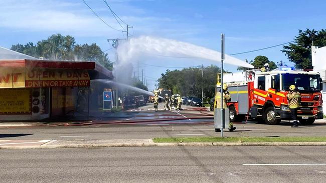Photographs from the scene of a burning restaurant in Hermit Park. Picture: Supplied