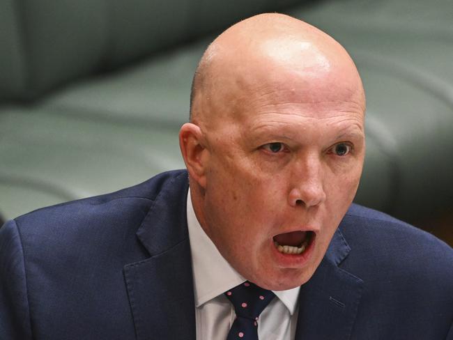 Opposition Leader Peter Dutton called to ‘oppose the voice on principle’. Picture: NCA NewsWire / Martin Ollman