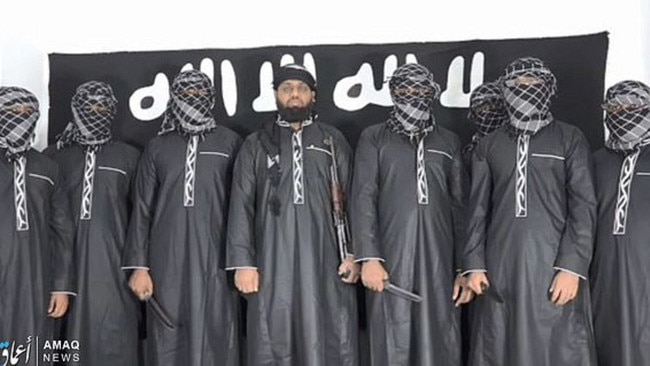 ISIS have released an image of the suspected Sri Lanka suicide bombers.  Picture:  Supplied