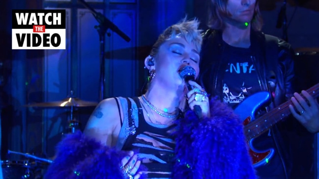 Miley Cyrus and The Kid Laroi perform on SNL