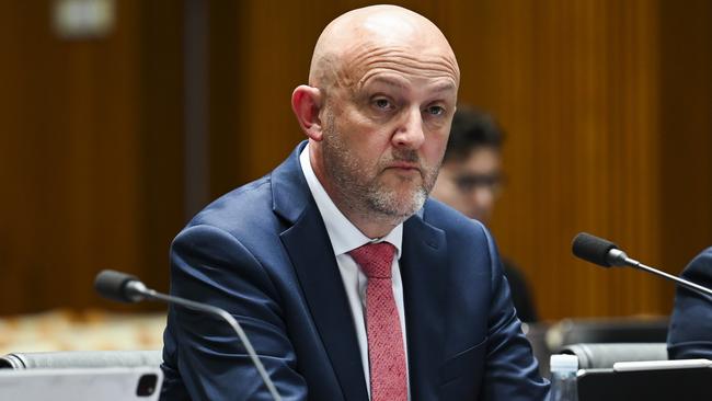 ASIO director-general Mike Burgess appears before a budget estimates hearing in Parliament House, Canberra, on February 12. Picture: Martin Ollman