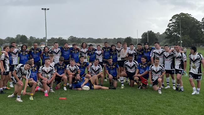 A combined Ourimbah-Berkeley Vale team (in black and white) will feature in the under-19s competition. Photo: supplied