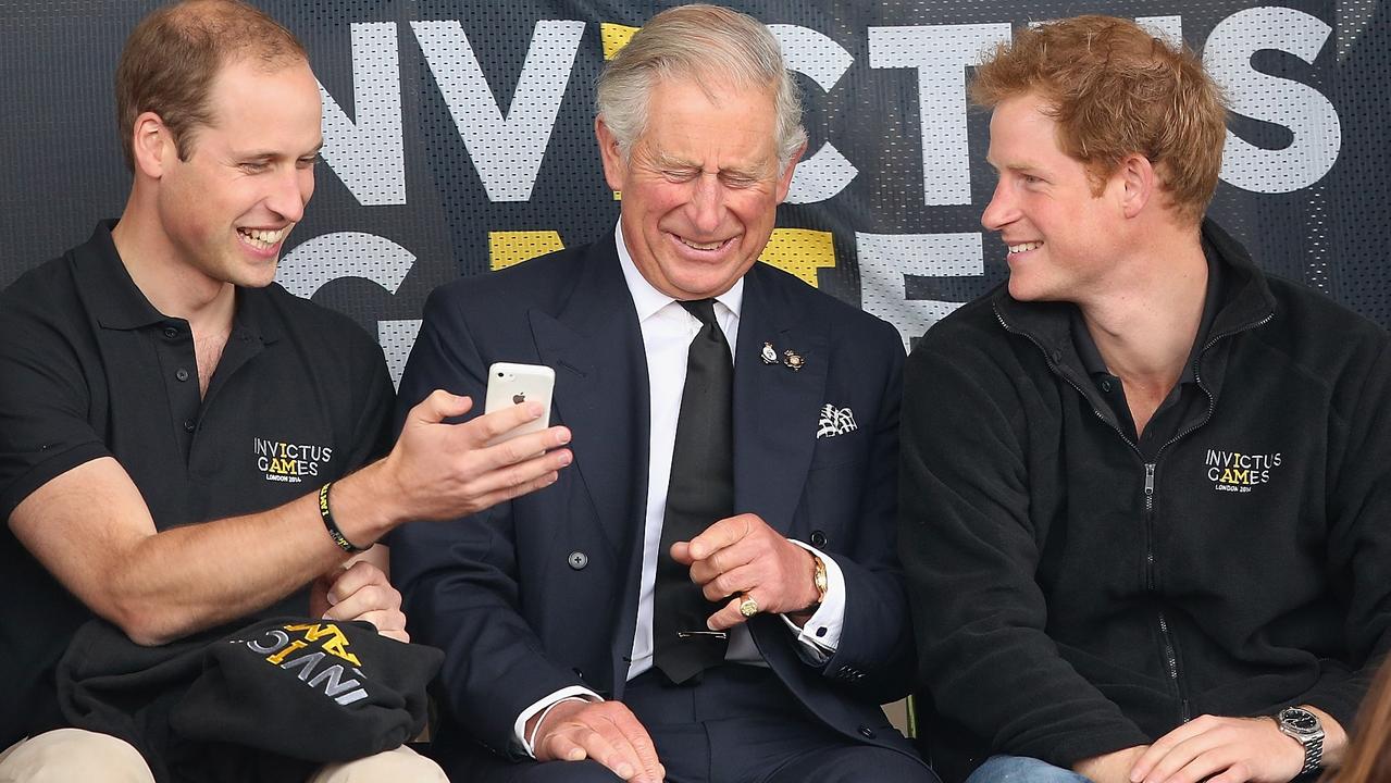 Prince William, Prince Harry, and King Charles during the Invictus Games on September 11, 2014 in London. Picture: Chris Jackson/Getty Images