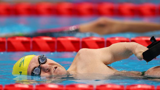 TOKYO, JAPAN - SEPTEMBER 02: Grant Patterson of Team Australia competes in the Men’s 50m Freestyle - S3 heats on day 9 of the Tokyo 2020 Paralympic Games at Tokyo Aquatics Centre on September 02, 2021 in Tokyo, Japan. (Photo by Naomi Baker/Getty Images)