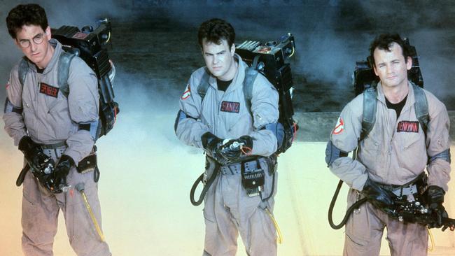 Harold Ramis, left, Dan Aykroyd and Bill Murray in the 1984 film Ghostbusters.