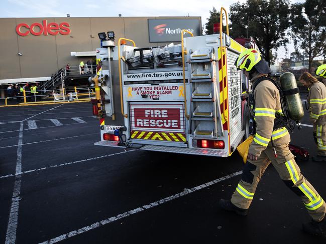 Tasmanian Fire Service attend an alarm at Northgate, Glenorchy. Picture Chris Kidd