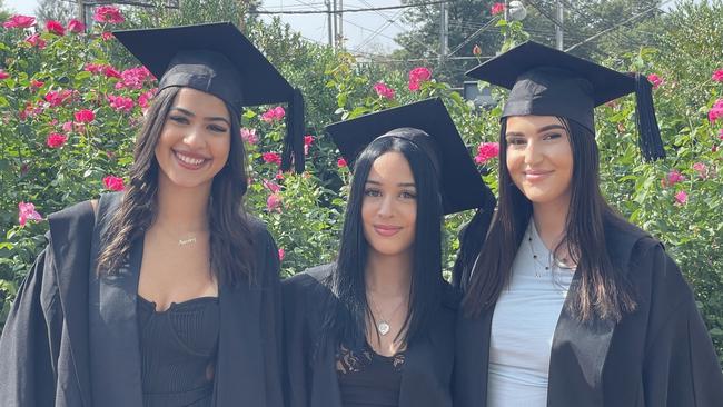 Tiffany Gritzaliz, Justyne Nicola and Emma Mefflin all graduated with a Diploma of Beauty therapy